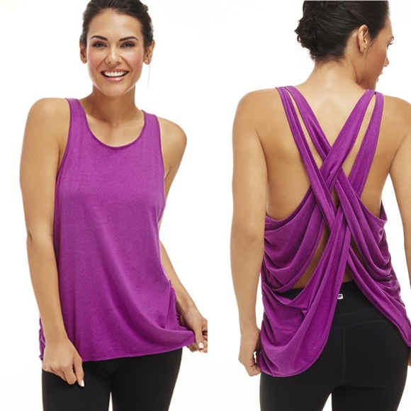 Fabletics Tops - Fabletics Taylor Tank Top Orchid Purple Cross Back